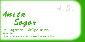 anita sogor business card